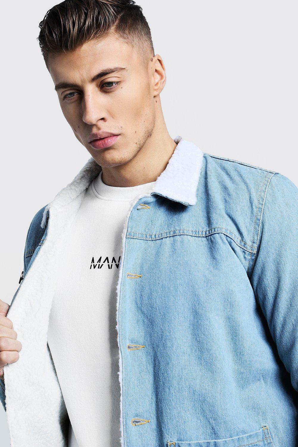 Fully borg lined denim jacket sale